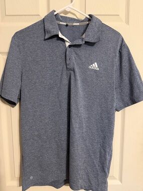 adidas Heathered Navy Blue Performance Polo